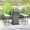 Square Outdoor Bar Table with 4 Stools for Backyard and Poolside